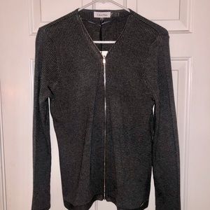 Gray Calvin Klein Zip-up Sweater